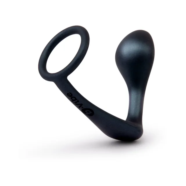 black b-Vibe Ringer plug with circular ring on white background