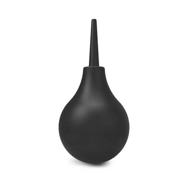 Front view of black rounded douche bulb with tapered nozzle
