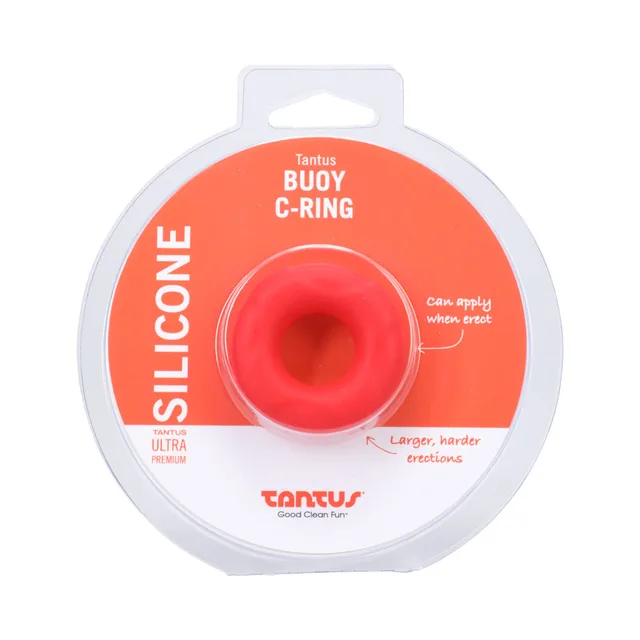 Tantus Buoy Small Crimson silicone C-ring package