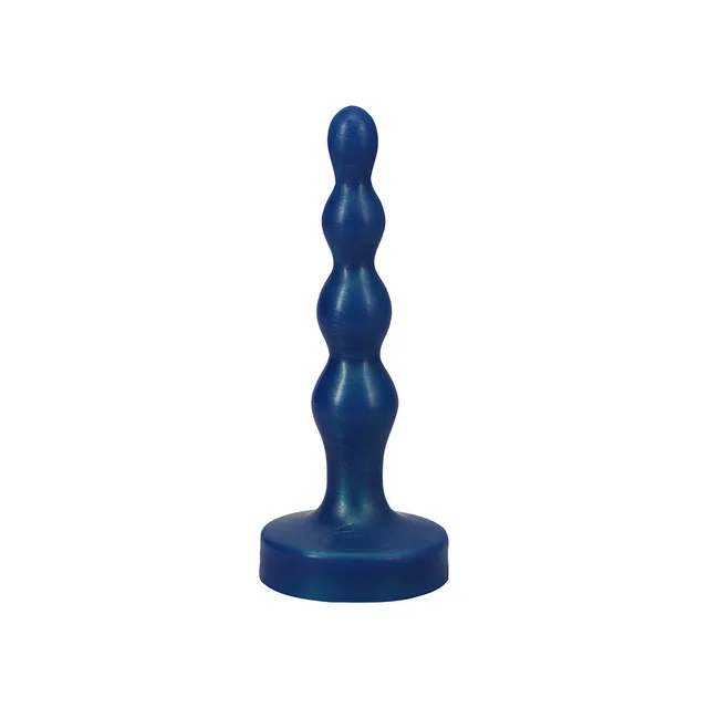 Tantus Ripple Small malachite 8 inch silicone bead dildo upright five-lobe shaft with flared base