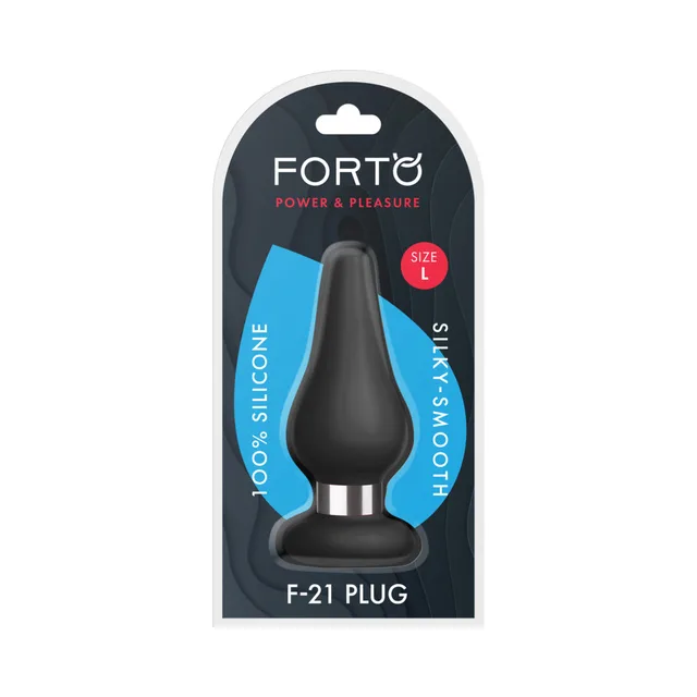 Forto F-21 large black teardrop plug in retail package