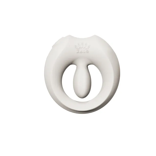 Zalo Legend Apis Ivory White wearable ring vibrator set front view of the flexible open ring
