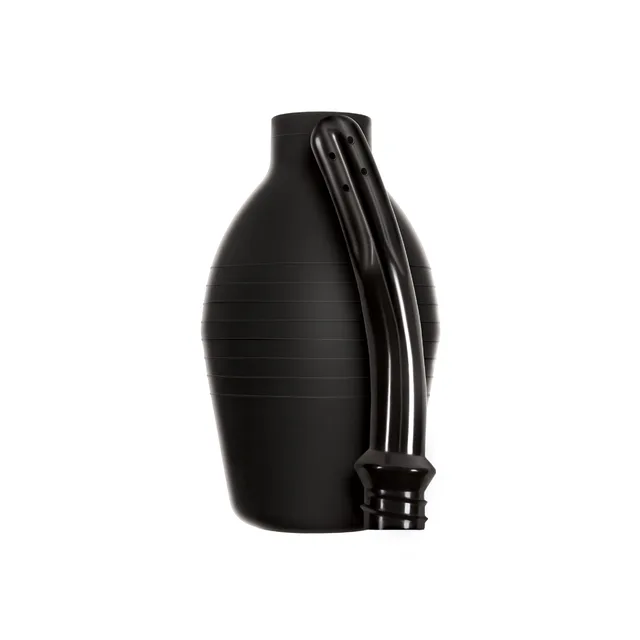Renegade Black Body Cleanser Douche ribbed squeeze bulb with curved removable nozzle