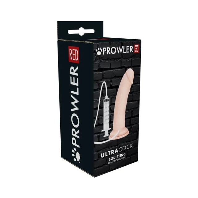 Prowler RED Ultra Cock 8-inch squirting dildo retail box