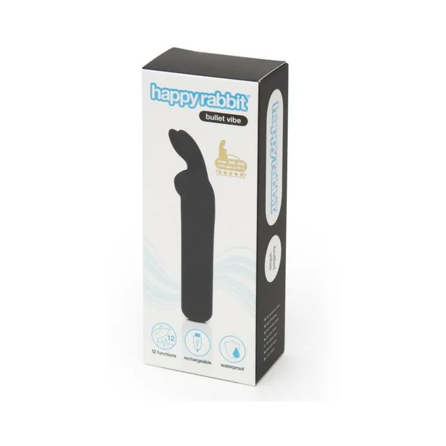 Happy Rabbit black bullet vibrator with ears in retail box