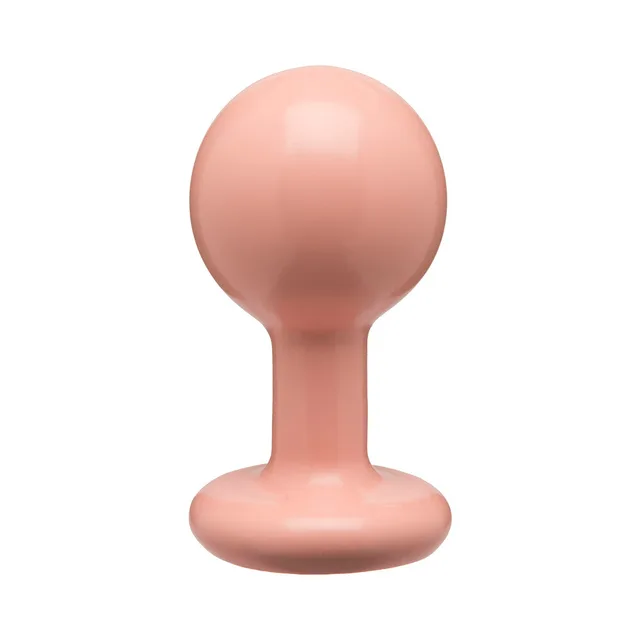 Doc Johnson Classic Round medium cream plug upright isolated view