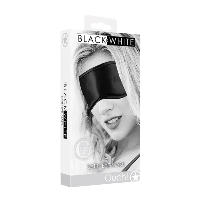 Shots Ouch black satin eye mask retail box