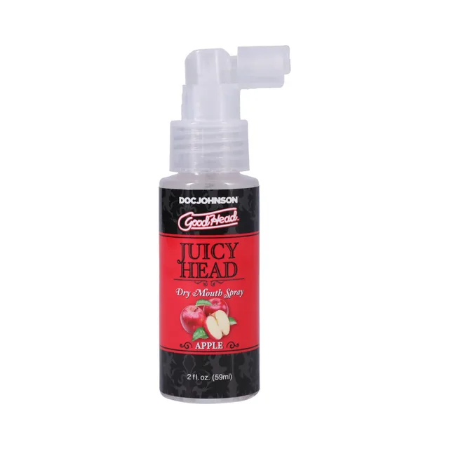 GoodHead Juicy Head Apple Spray clear bottle with angled white pump