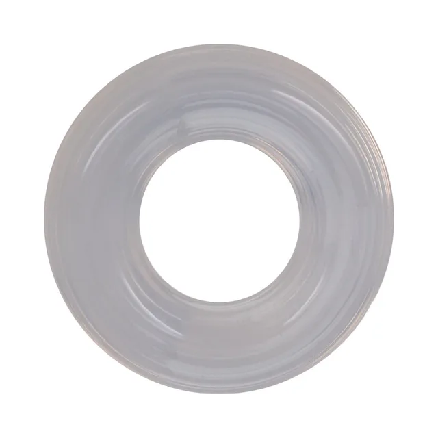 Rock Solid Clear Ribbed Donut Ring front view