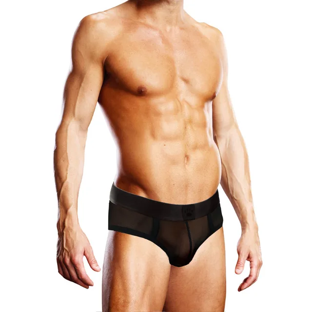 Front view of black Prowler mesh brief size XL