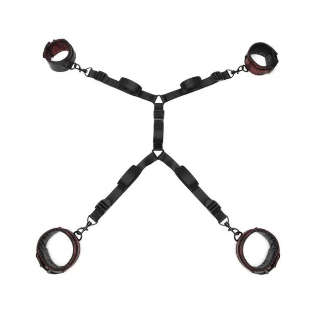 Sweet Anticipation four-cuff restraint layout with under-mattress straps