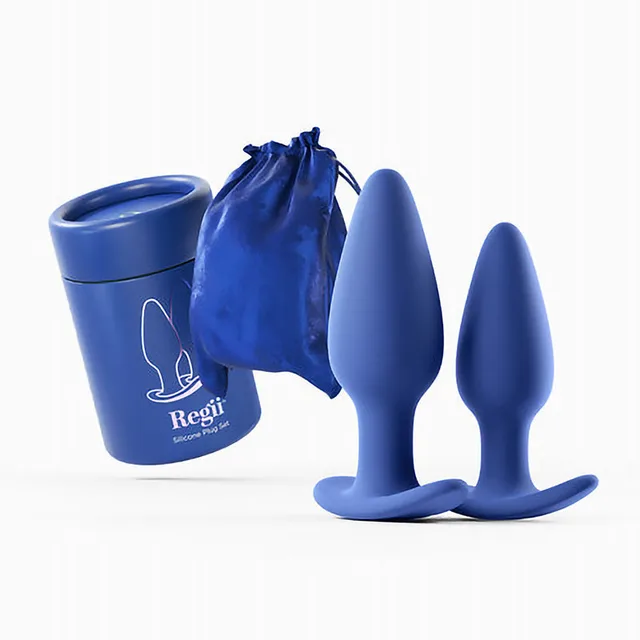 Biird Regii plugs beside blue storage container and drawstring pouch