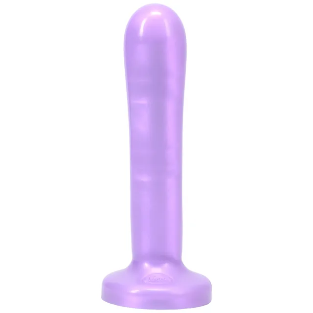 Front view of purple Silk Large showing rounded tip and base