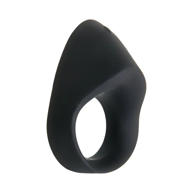 Night Rider black silicone cock ring angled front view