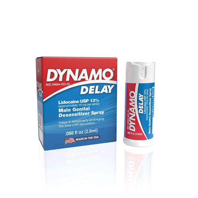 Dynamo To Go 0.088 oz white pump spray beside matching retail box