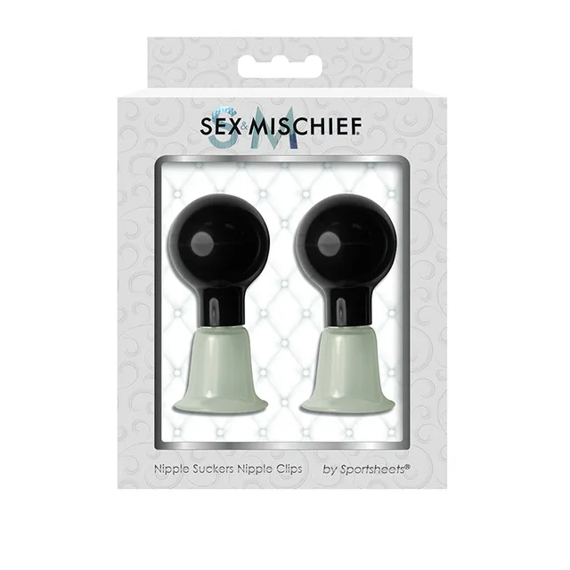 Sportsheets Pair of Black Nipple Suckers in window package