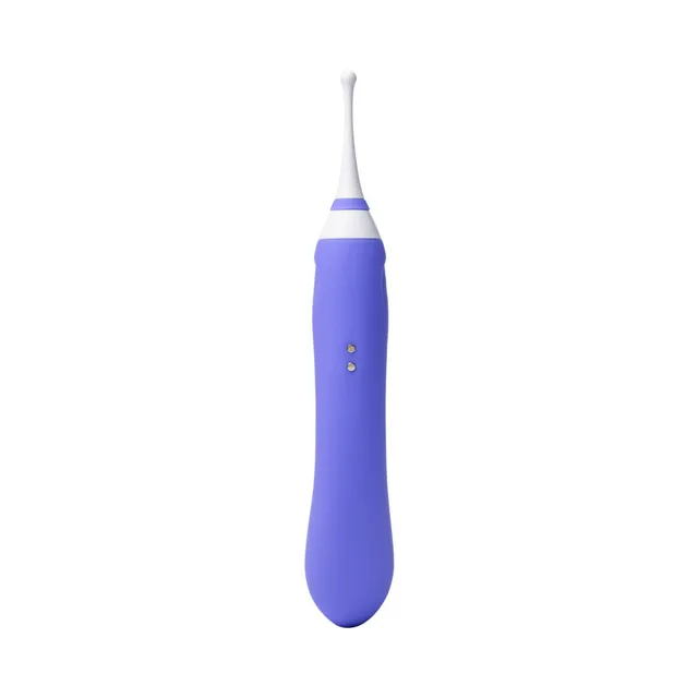 Front view of purple Hyphy with narrow white-tipped stem