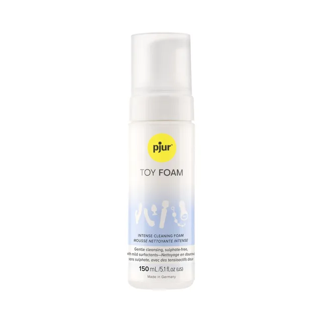 pjur Toy Foam 5 oz white pump bottle with blue label