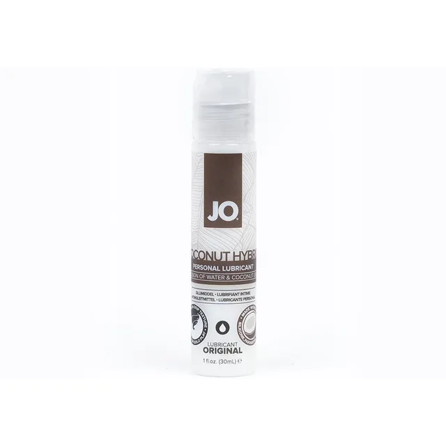 System JO Coconut Hybrid Original 1 oz slim silver pump bottle upright
