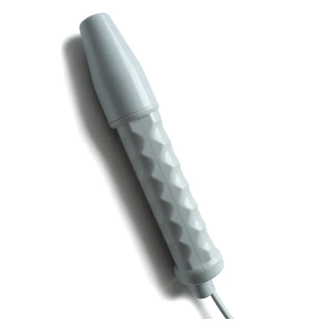 Close view of white KinkLab Neon Wand textured handle and power cord