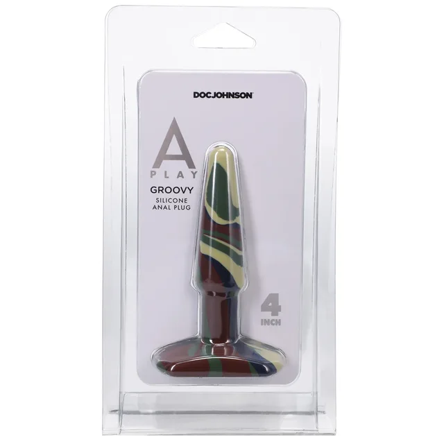 Four-inch A-Play Groovy Camouflage plug in clear package