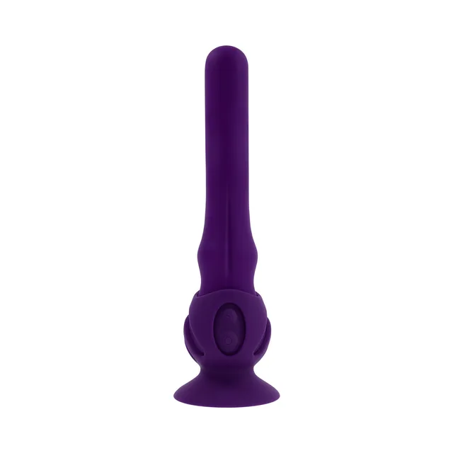 Front view of purple waved shaft and suction-style base
