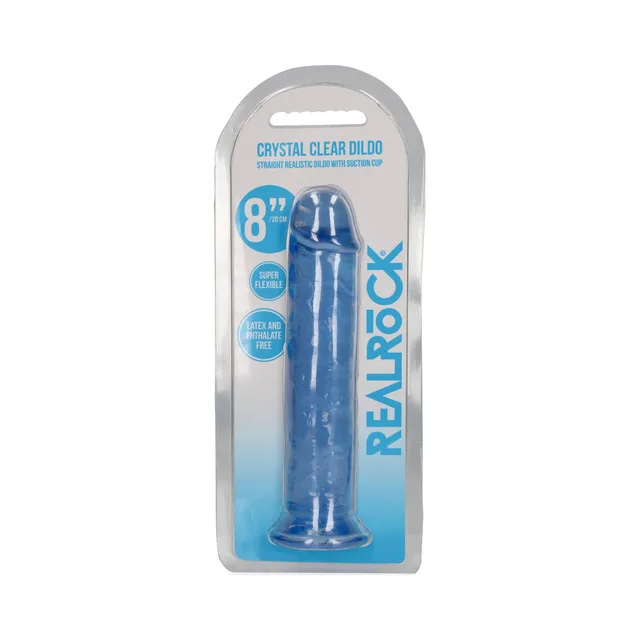 RealRock blue Straight 8-inch dildo retail pack