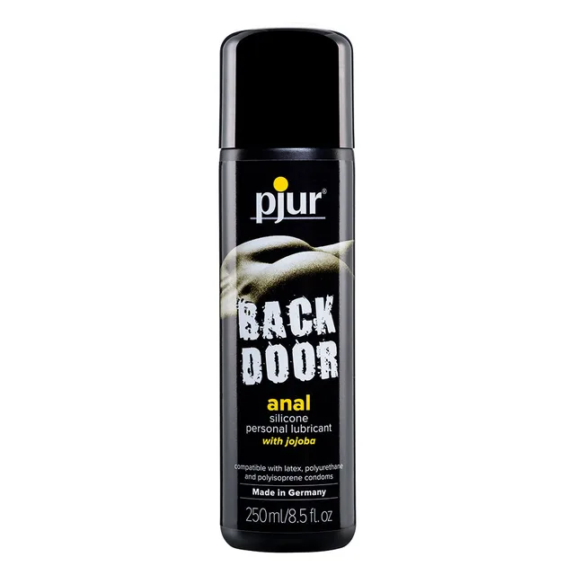 pjur Back Door 8.5 oz black rectangular lubricant bottle front
