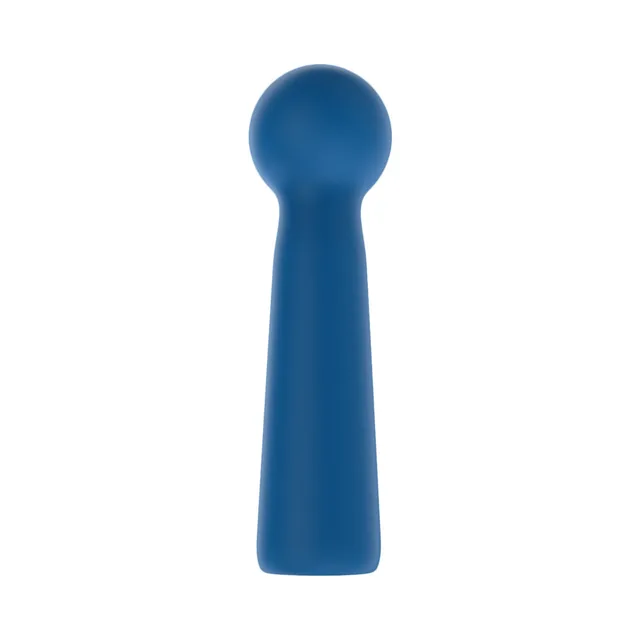 Full view of blue Luv Orb rounded bulb and tapered handle