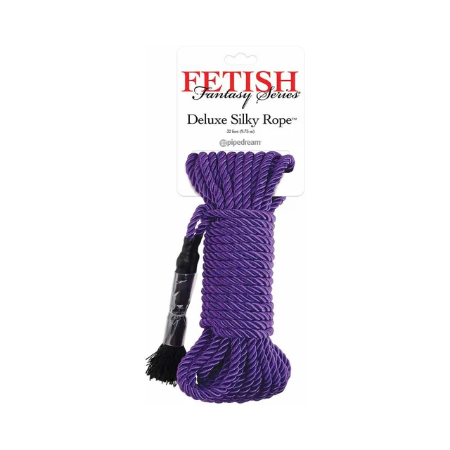 Fetish Fantasy Purple Cotton Rope coiled rope with white hanging card and black tassel