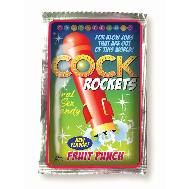 Cock Rockets Fruit Punch silver foil packet from assorted display