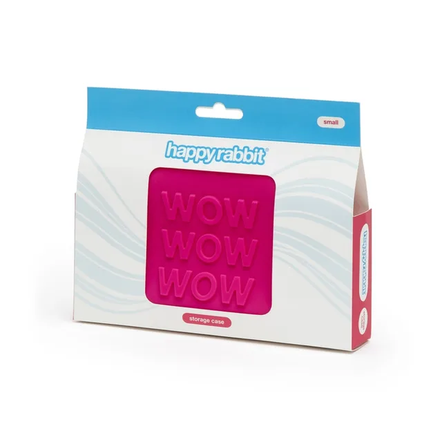 White Happy Rabbit Wow box with pink raised-letter square panel