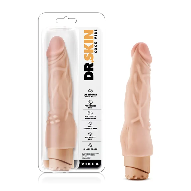 Dr. Skin Vibe 4 beige vibrator beside retail package