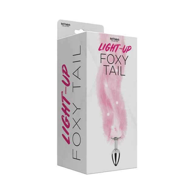 Pink Light-Up Foxy Tail plug in white retail box