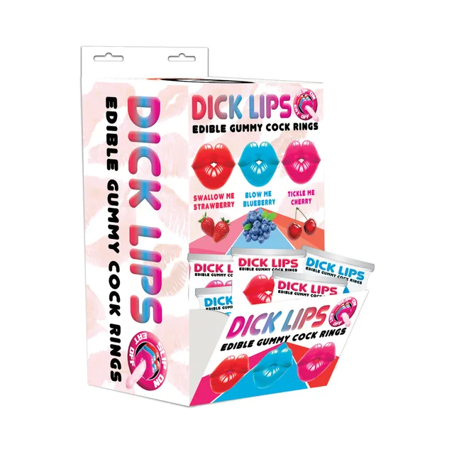 Dicklips 21-piece gummy ring display box with assorted single packs