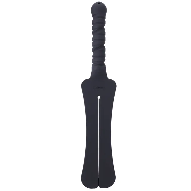 Upright black Tantus Trip 2 paddle with two broad tail panels