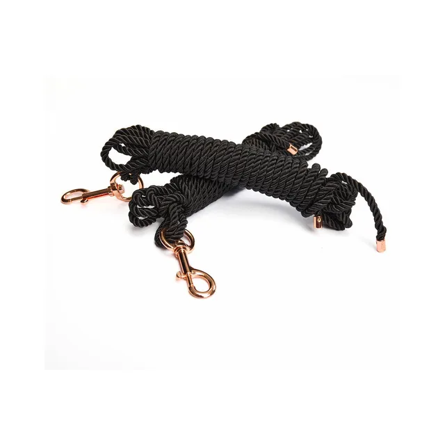 Bundled black Coquette rope set with gold-tone clips