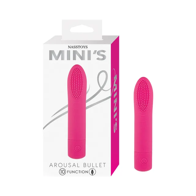 Nasstoys Mini's pink Arousal Bullet beside retail box
