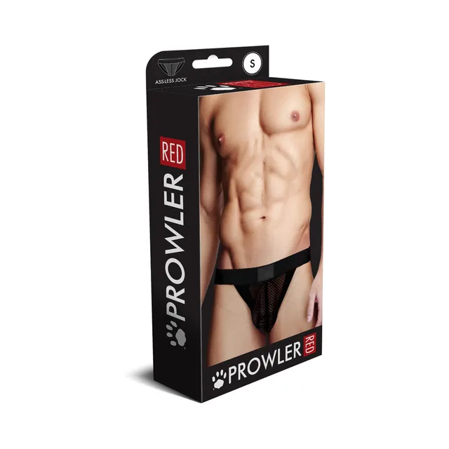 Prowler RED black fishnet jock strap size S retail box