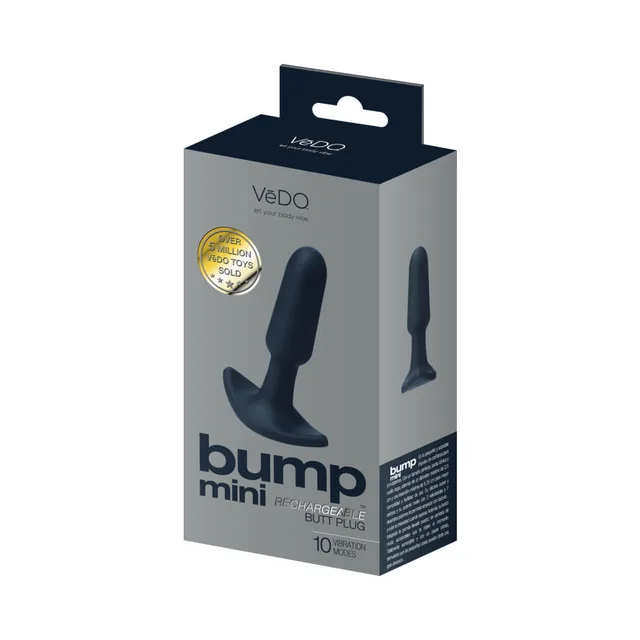 VeDO Bump Mini black rechargeable plug gray retail box front