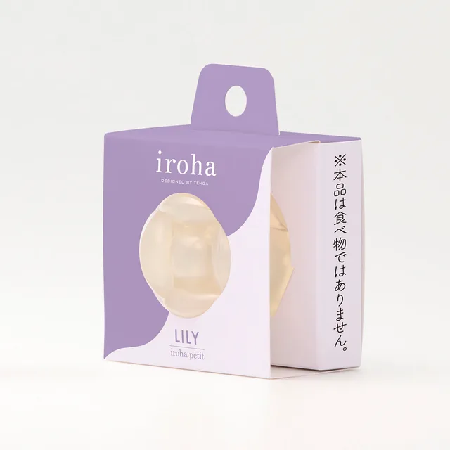Tenga iroha Petit LILY clear massager in purple retail box