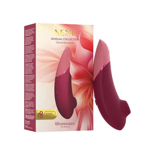 Bordeaux Womanizer Next beside pink floral Sensual Collection box
