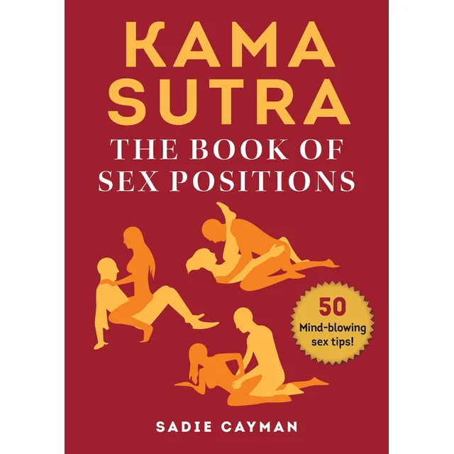 burgundy Kama Sutra book cover with yellow title and orange position silhouettes