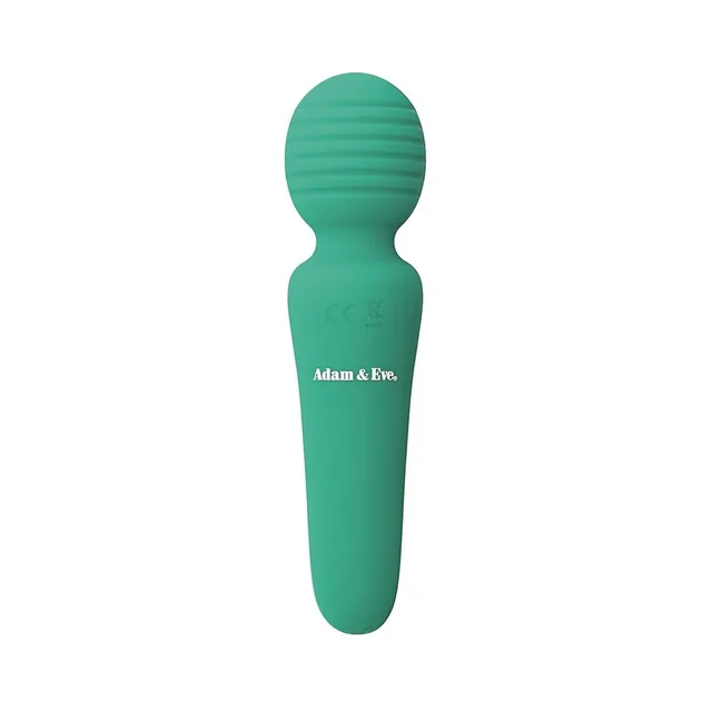 Adam & Eve Petite Private green wand straight front view with ribbed head