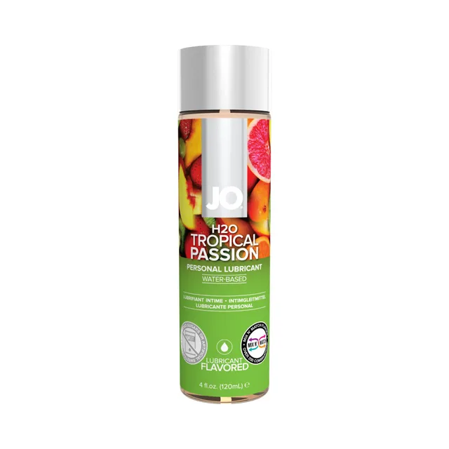 System JO H2O Tropical Passion bottle with green fruit label