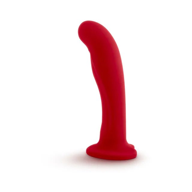 Crimson Temptasia Jezebel curved dildo upright three-quarter front view