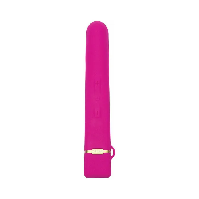 front view of pink Crave Flex with rounded silicone tip and gold cap ring