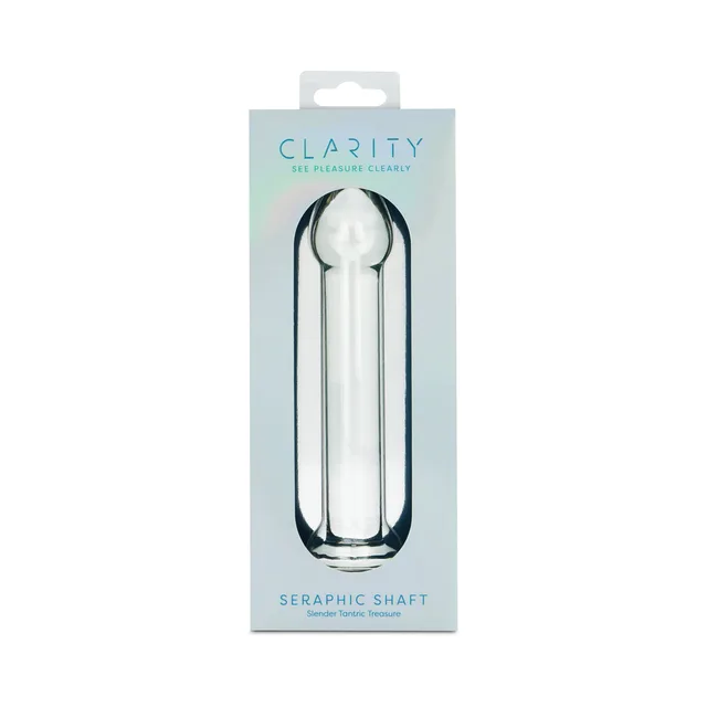 Clarity Seraphic Shaft clear smooth glass dildo in pale box