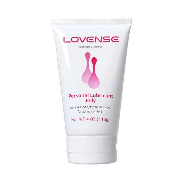 Lovense water-based personal lubricant jelly in white 4 oz squeeze tube