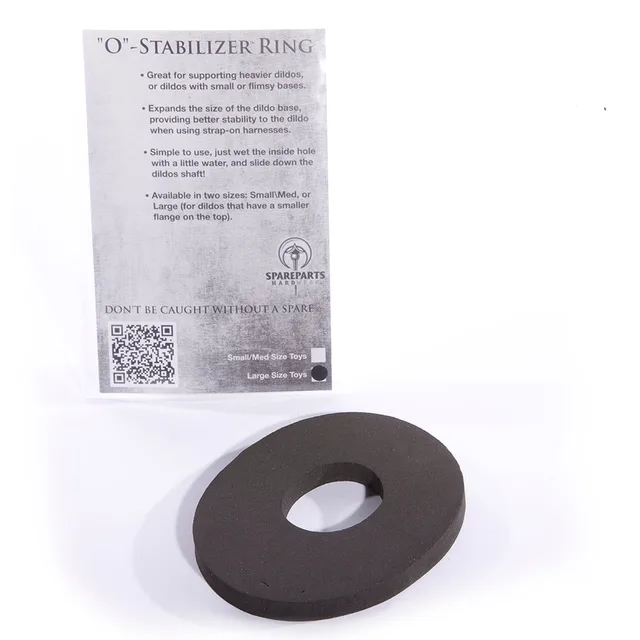SpareParts large black neoprene base stabilizer oval disc with wide center opening and information card